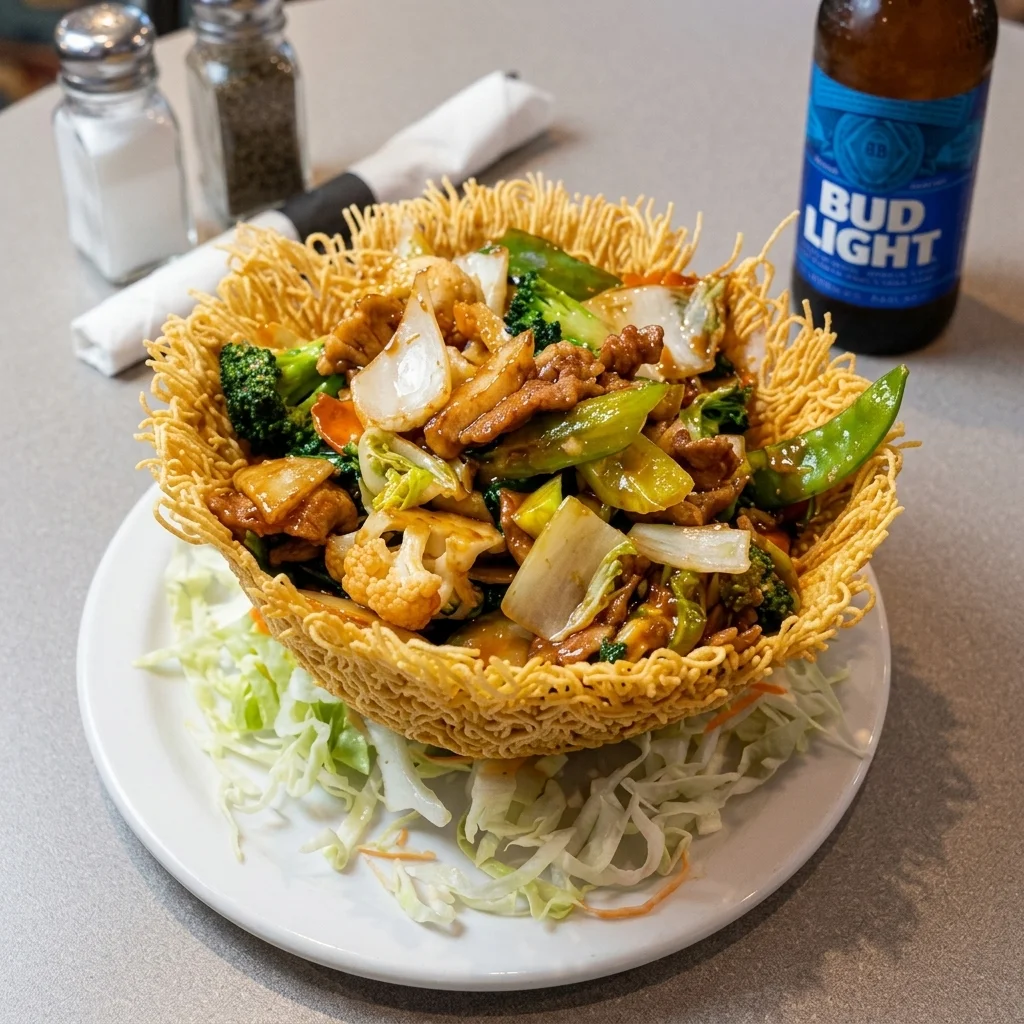 Chinese combination dinner at Red Lion Inn, Kindersley Saskatchewan